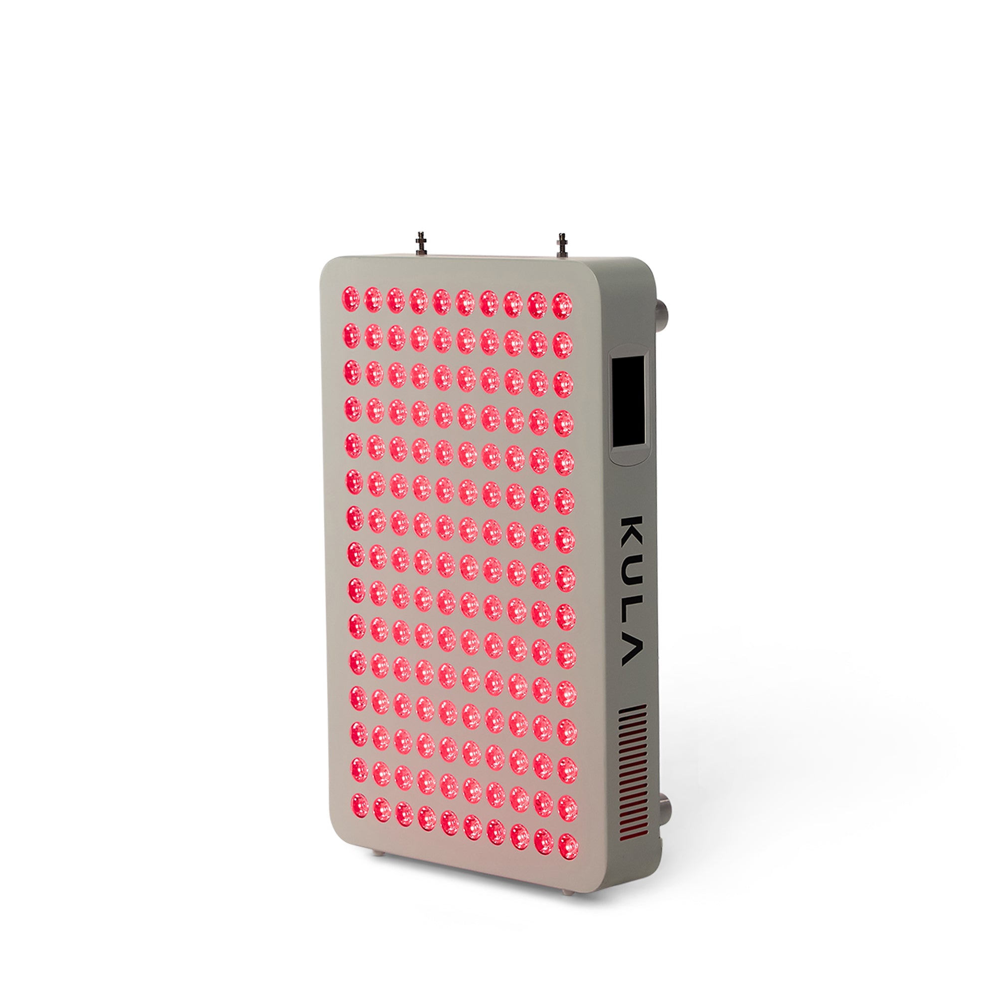 KULA THRYV Compact red light panel lit, angled view