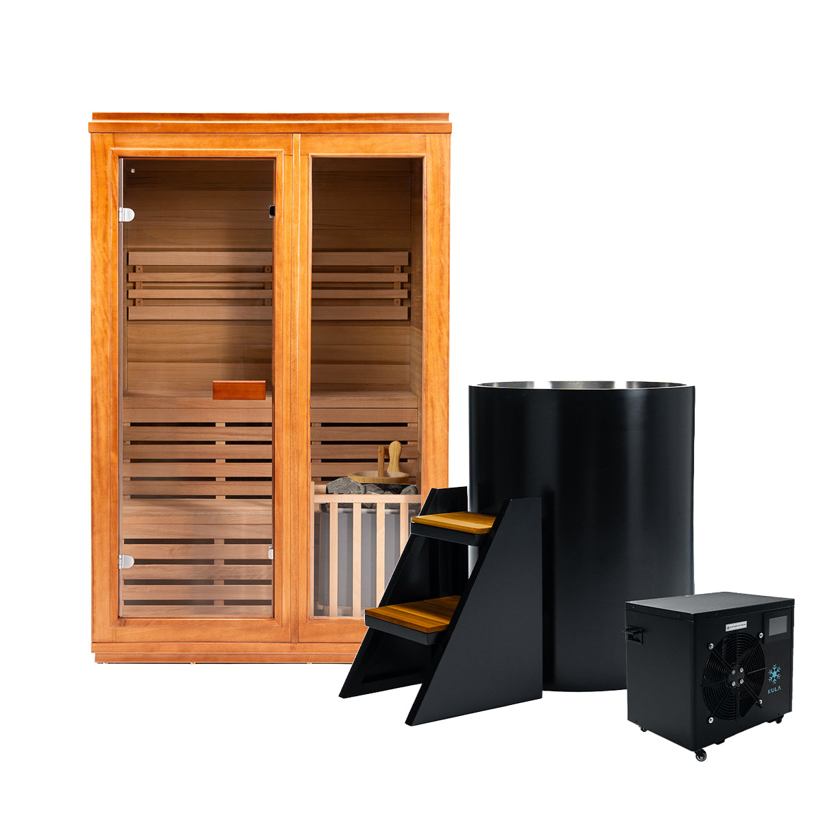Premium_Magnum with Chiller_Black_Traditional Wooden Sauna