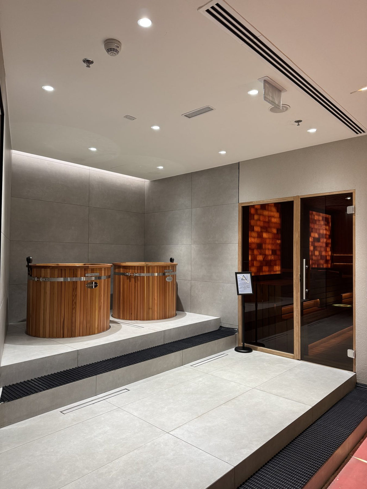 Wellfit JVC recovery room with KULA cold plunges and sauna, Dubai