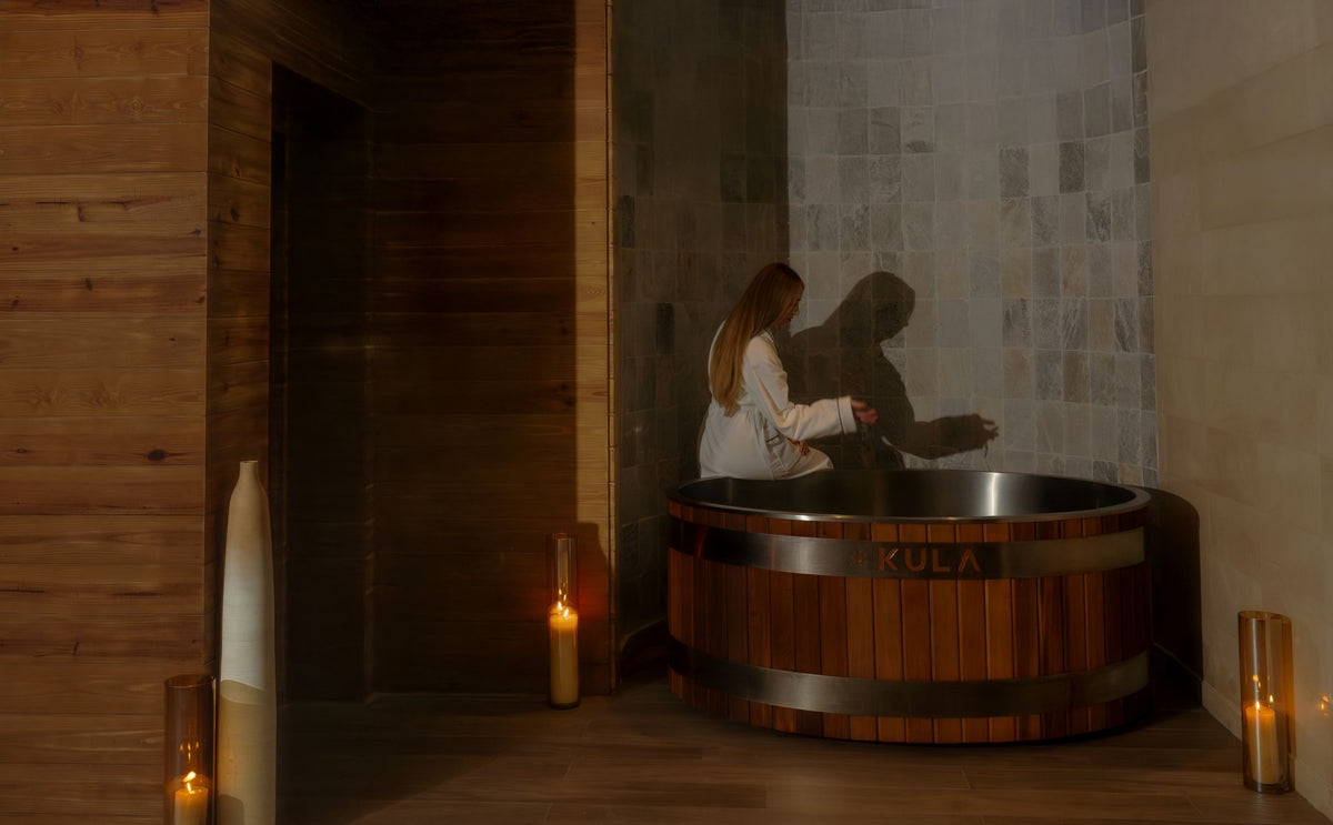 KULA cedar cold plunge in the spa at Rosewood Abu Dhabi