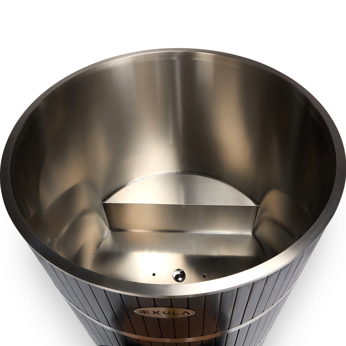 Stainless steel liner inside KULA Shogun Grey barrel ice bath