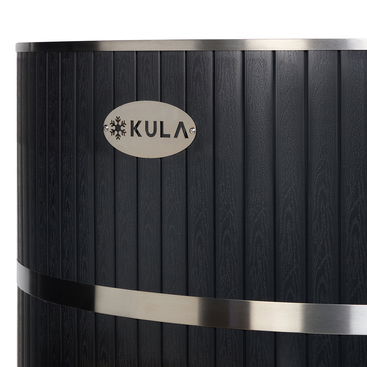 KULA logo badge detail on Shogun Grey barrel staves
